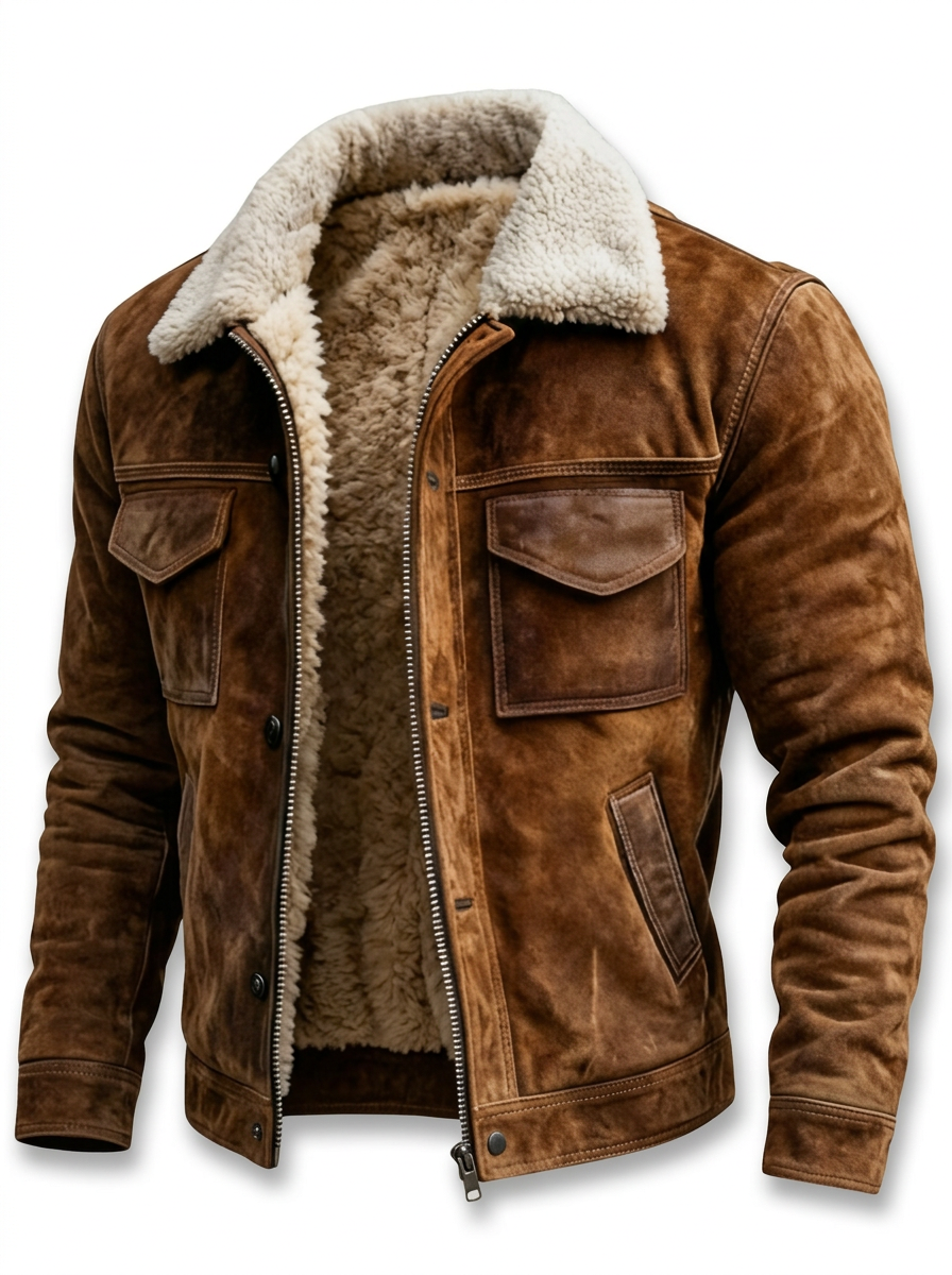 Sherpa Leather Jacket, detail