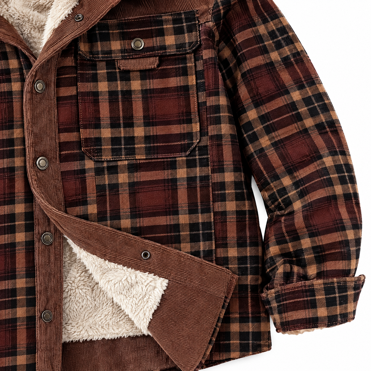 Plaid Flannel Jacket, pocket and lining detail