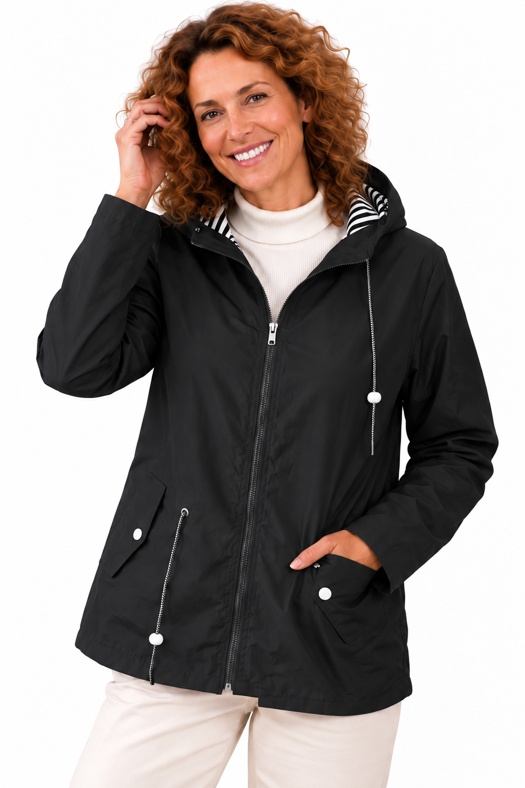 VIVIENNE – Hooded Rain Jacket with Zipper