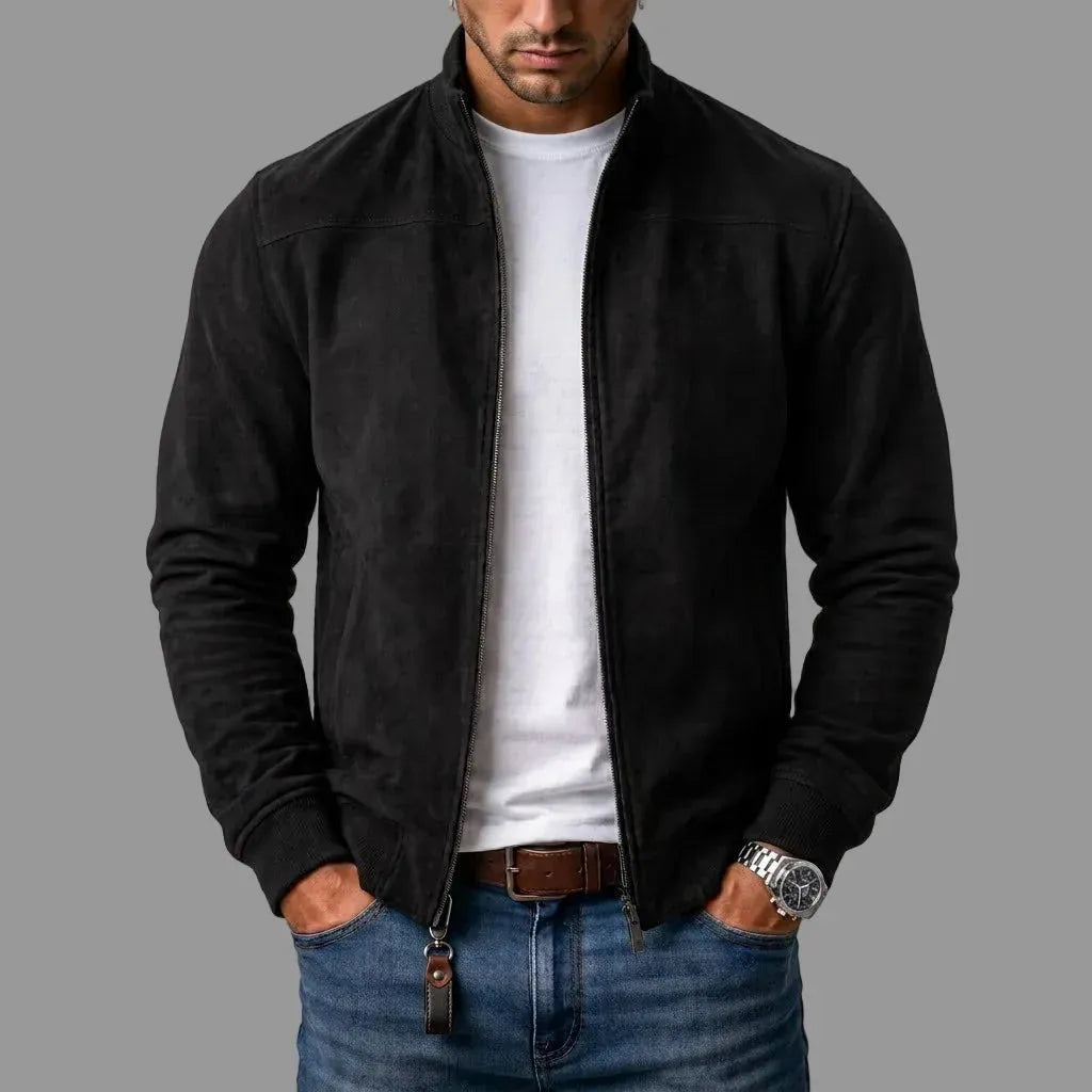 Suede Bomber Jacket, detail