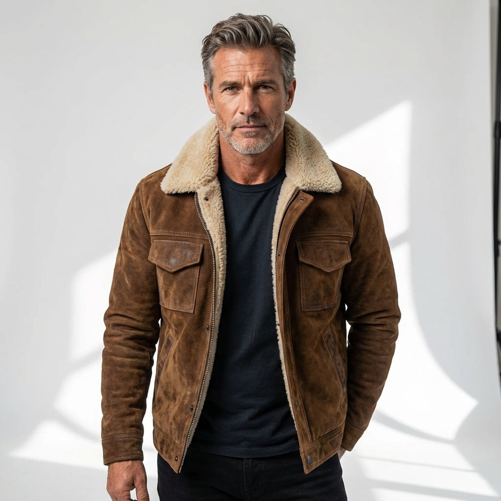 Sherpa Leather Jacket, lifestyle